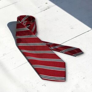 Brooks Brothers Striped Silk Necktie Mens Red